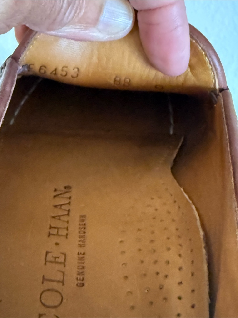 Cole Haan Brown Leather Moc Toe Slip-On Loafers - Picture 9 of 11